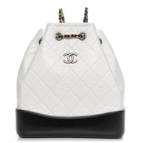 chanel backpack black and white|Chanel gabrielle backpack price.